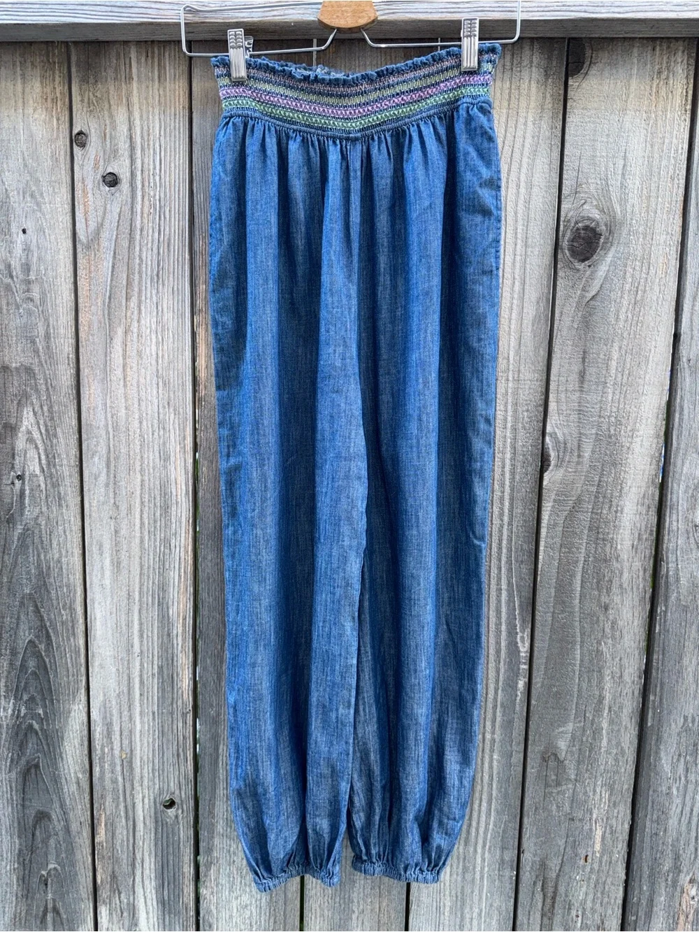 Zimmermann Denim Shirred Tallow Jeans Size 12